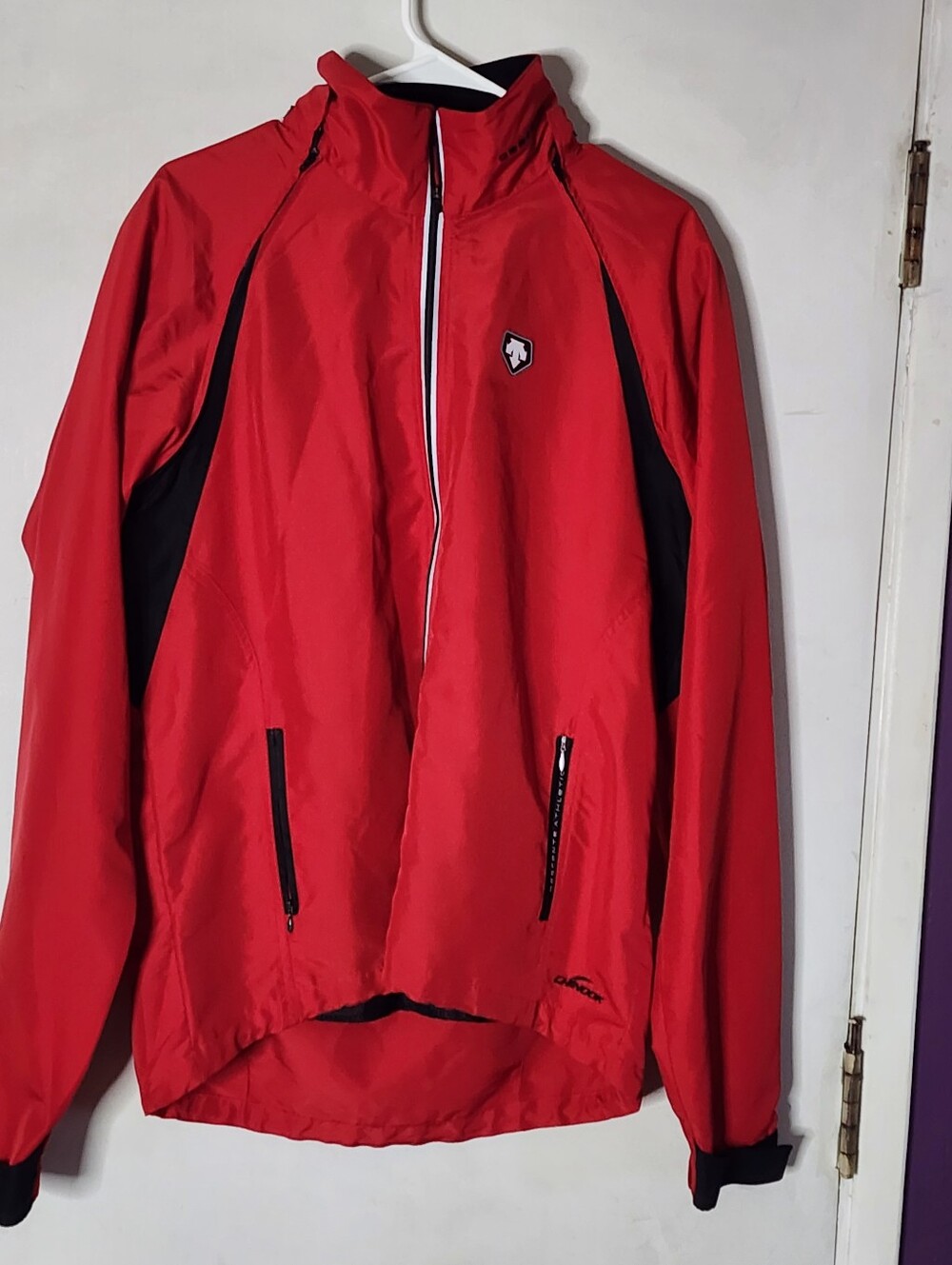 Descente Red Performance Zip Jacket with Black Trim